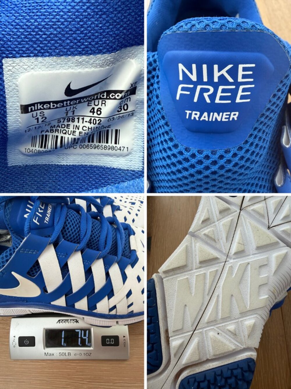 Nike Shoes Men 12 Free Trainer 5.0 TB Game Royal Blue White 579811-402 Sneakers - Picture 16 of 16